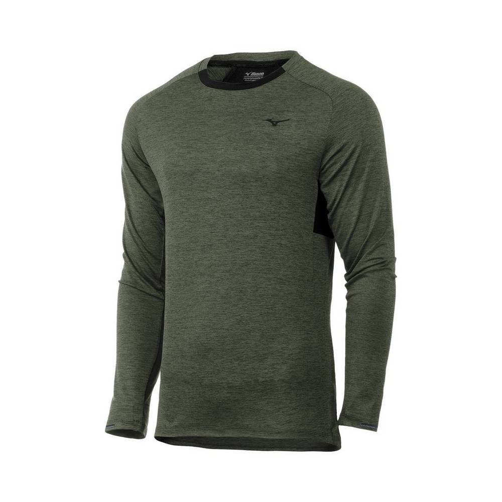 Maglie Running Mizuno Alpha Long Sleeve Uomo - Verdi - 03812-MNSW